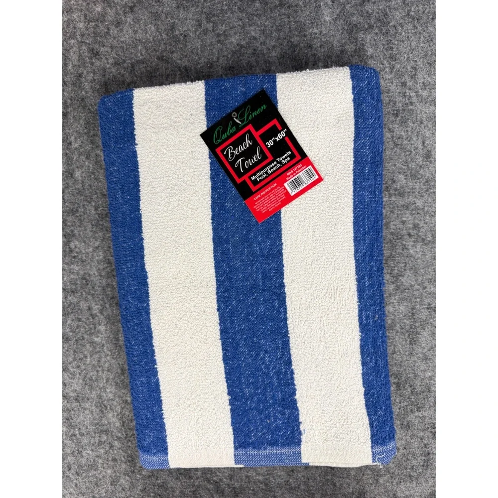 Quba Linen Beach Towel 30x60 Pool Spa Bath Pick Color Striped Sauna Lounge